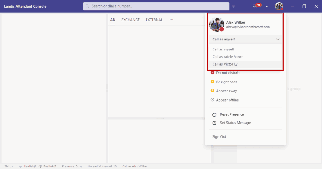 Delegate options in Attendant Console