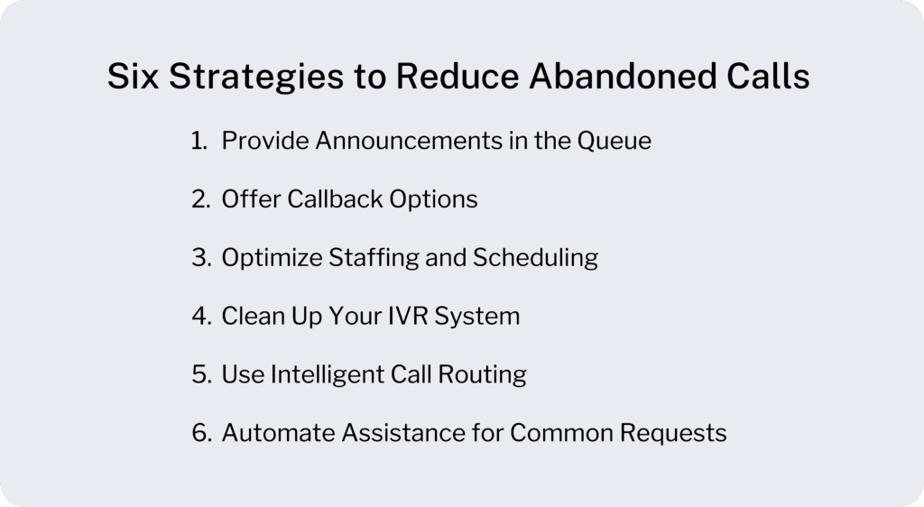 six strategies to reduce abandoned calls