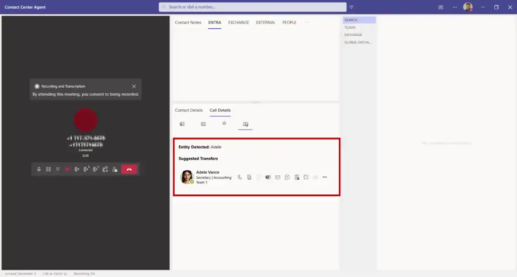 AI suggested transfer