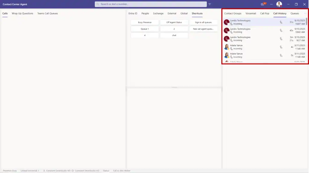detailed call history