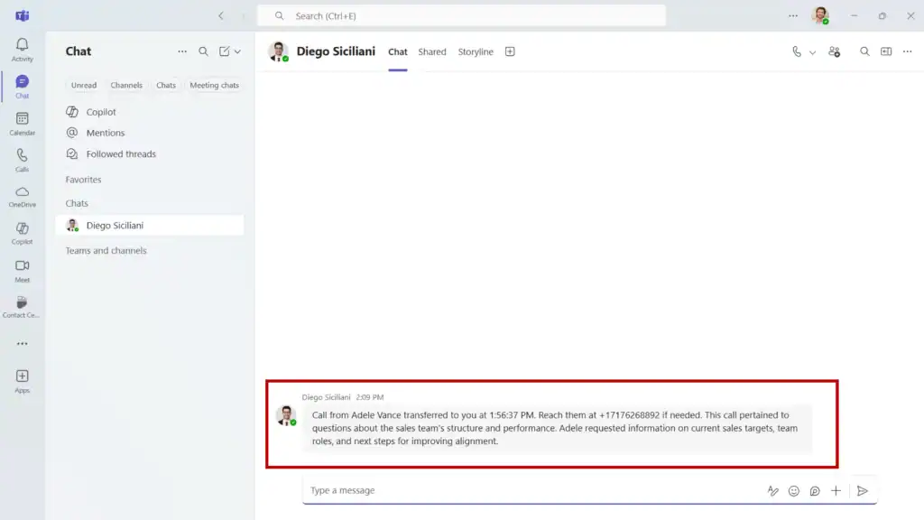 call transfer summary