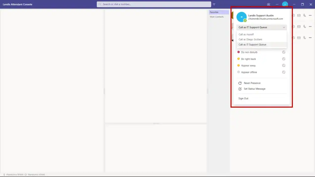 Placing a call on behalf of a queue