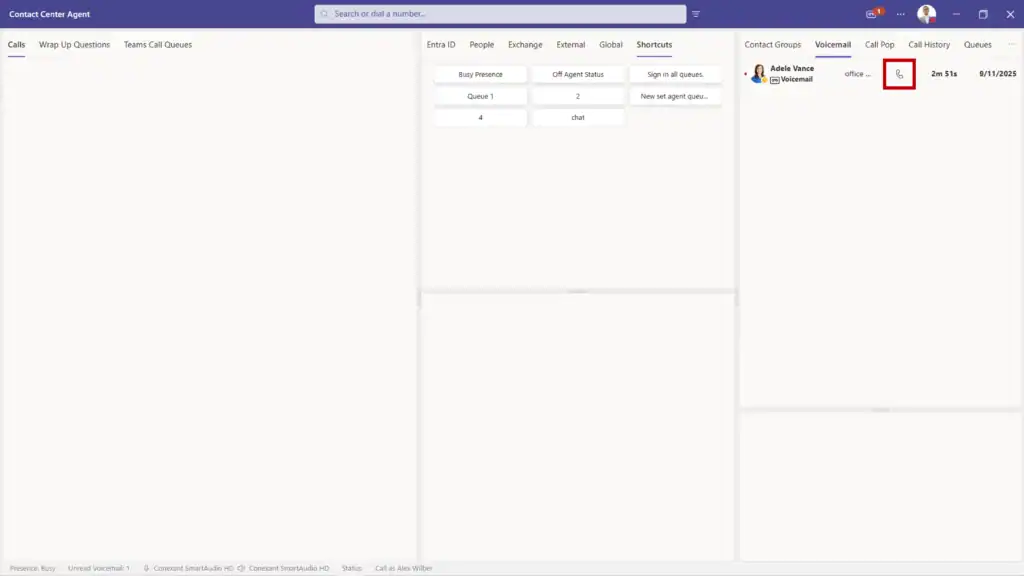 return call button from voicemail