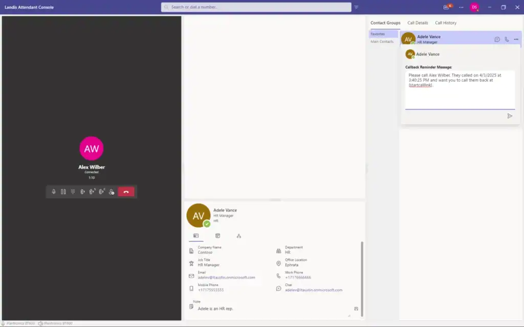 AC Chat Callback Reminder Message