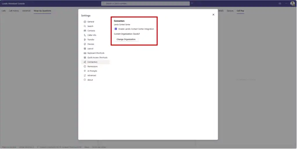 AC integration with contact center