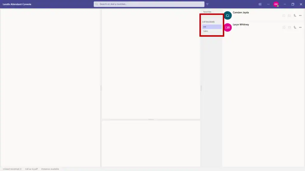 AC contact categories from Teams