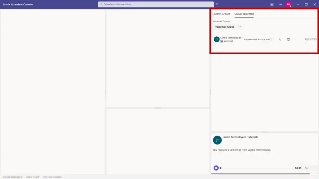 group voicemail panel