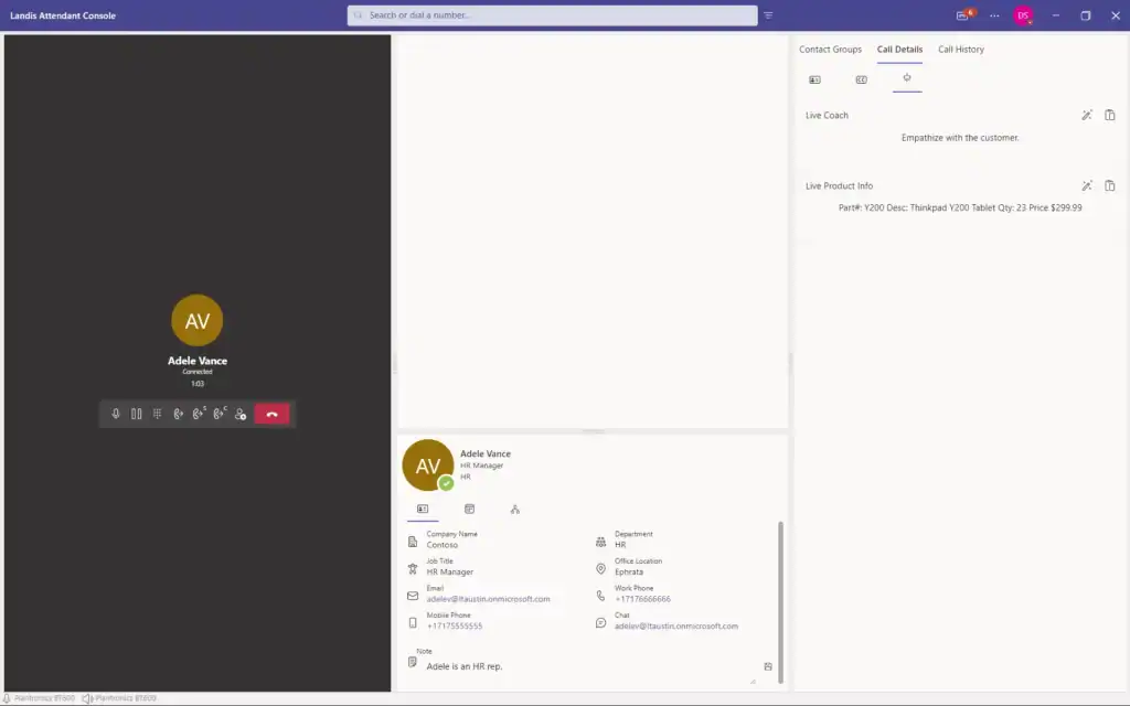 Attendant Console Live coaching