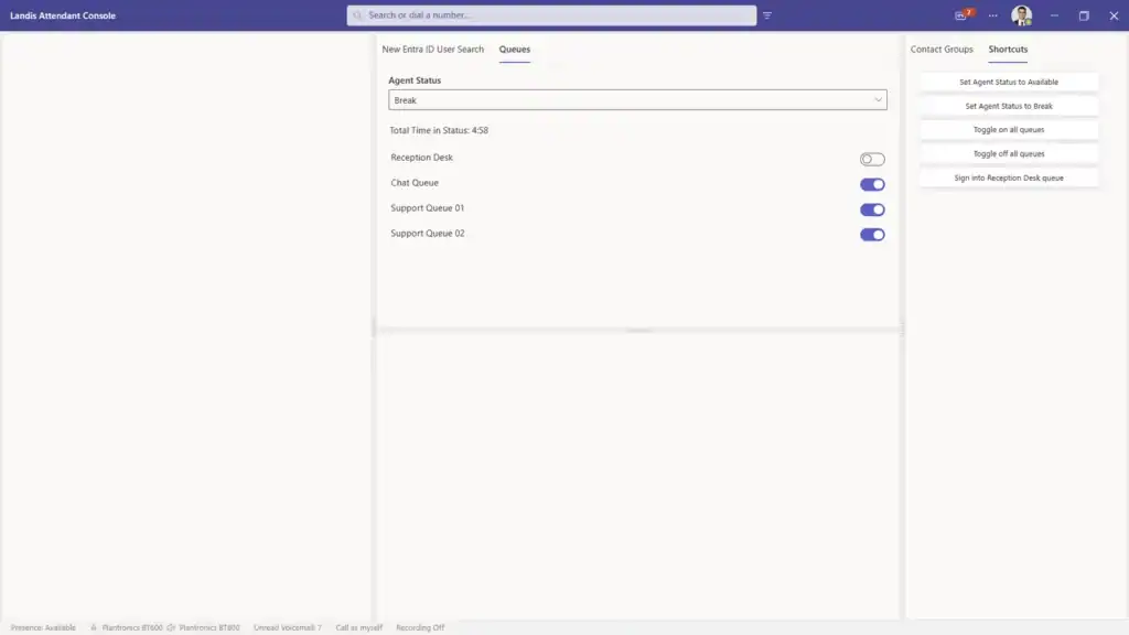 1. Call center agent console interface for efficient customer support management.