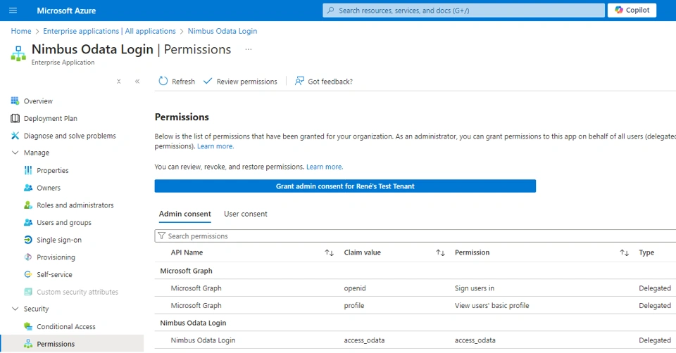 Luware Nimbus Odata login