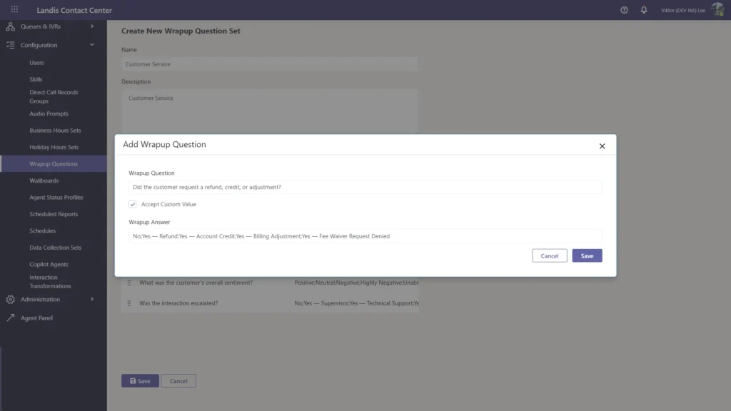 create a new wrapup question easily
